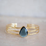 Iolite hydro Adjustable Bracelet ~ Gold Plated 18k or Silver Rodhium Plated ~ Handmade ~ Hippie ~Bohemian~Jewelry~ Stone ~Body MB057