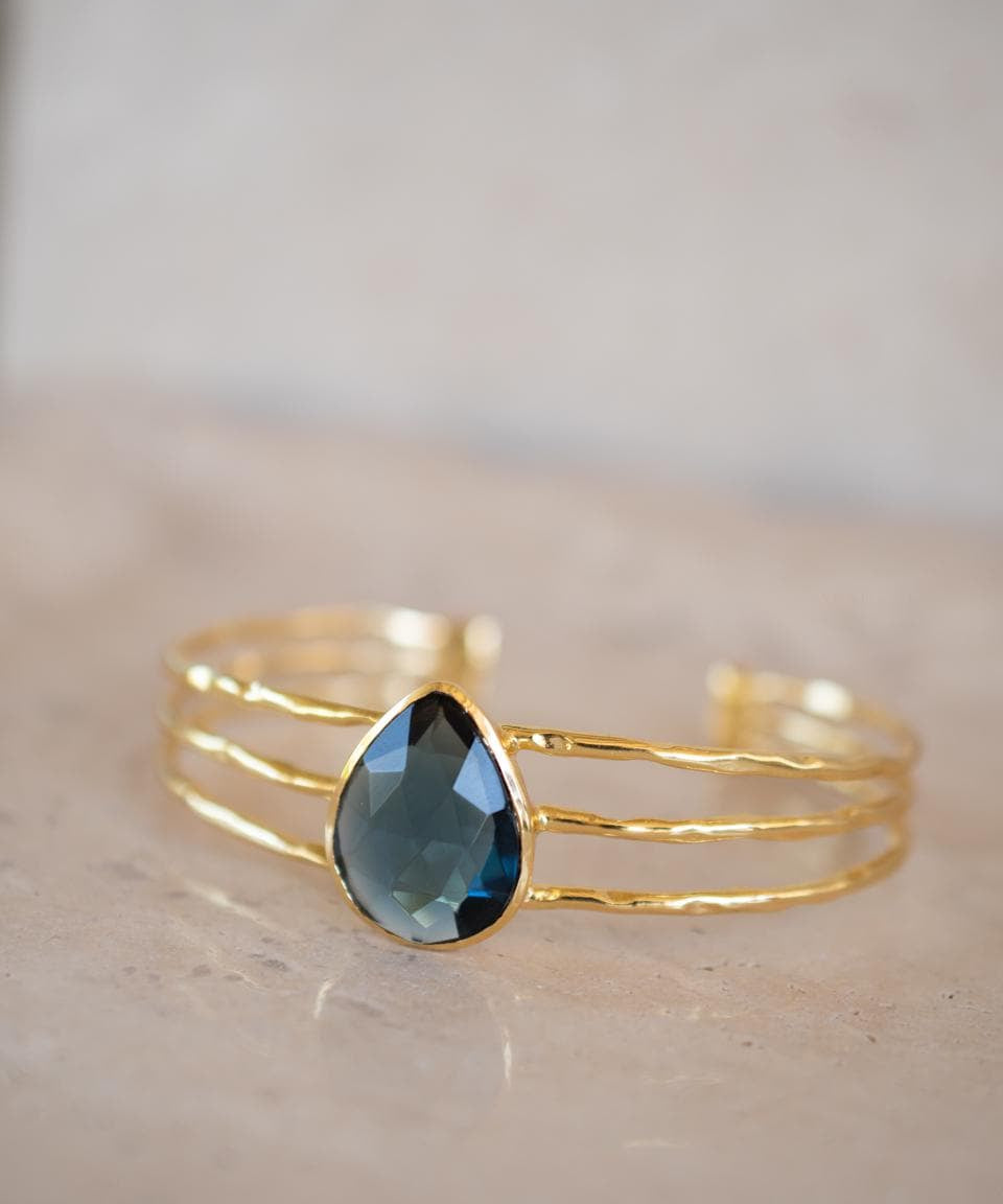 Iolite hydro Adjustable Bracelet ~ Gold Plated 18k or Silver Rodhium Plated ~ Handmade ~ Hippie ~Bohemian~Jewelry~ Stone ~Body MB057