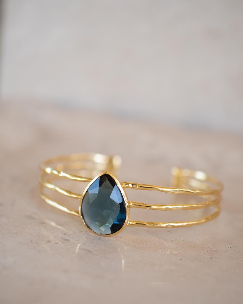 Iolite hydro Adjustable Bracelet ~ Gold Plated 18k or Silver Rodhium Plated ~ Handmade ~ Hippie ~Bohemian~Jewelry~ Stone ~Body MB057