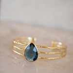 Iolite hydro Adjustable Bracelet ~ Gold Plated 18k or Silver Rodhium Plated ~ Handmade ~ Hippie ~Bohemian~Jewelry~ Stone ~Body MB057