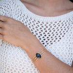Iolite hydro Adjustable Bracelet ~ Gold Plated 18k or Silver Rodhium Plated ~ Handmade ~ Hippie ~Bohemian~Jewelry~ Stone ~Body MB057