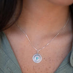 Turquoise Pendant ~Mandala ~ Sterling Silver or Gold Plated over Sterling Silver ~ Delicate ~ Bohemian ~ Charm ~ MN144A