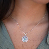 Turquoise Pendant ~Mandala ~ Sterling Silver or Gold Plated over Sterling Silver ~ Delicate ~ Bohemian ~ Charm ~ MN144A
