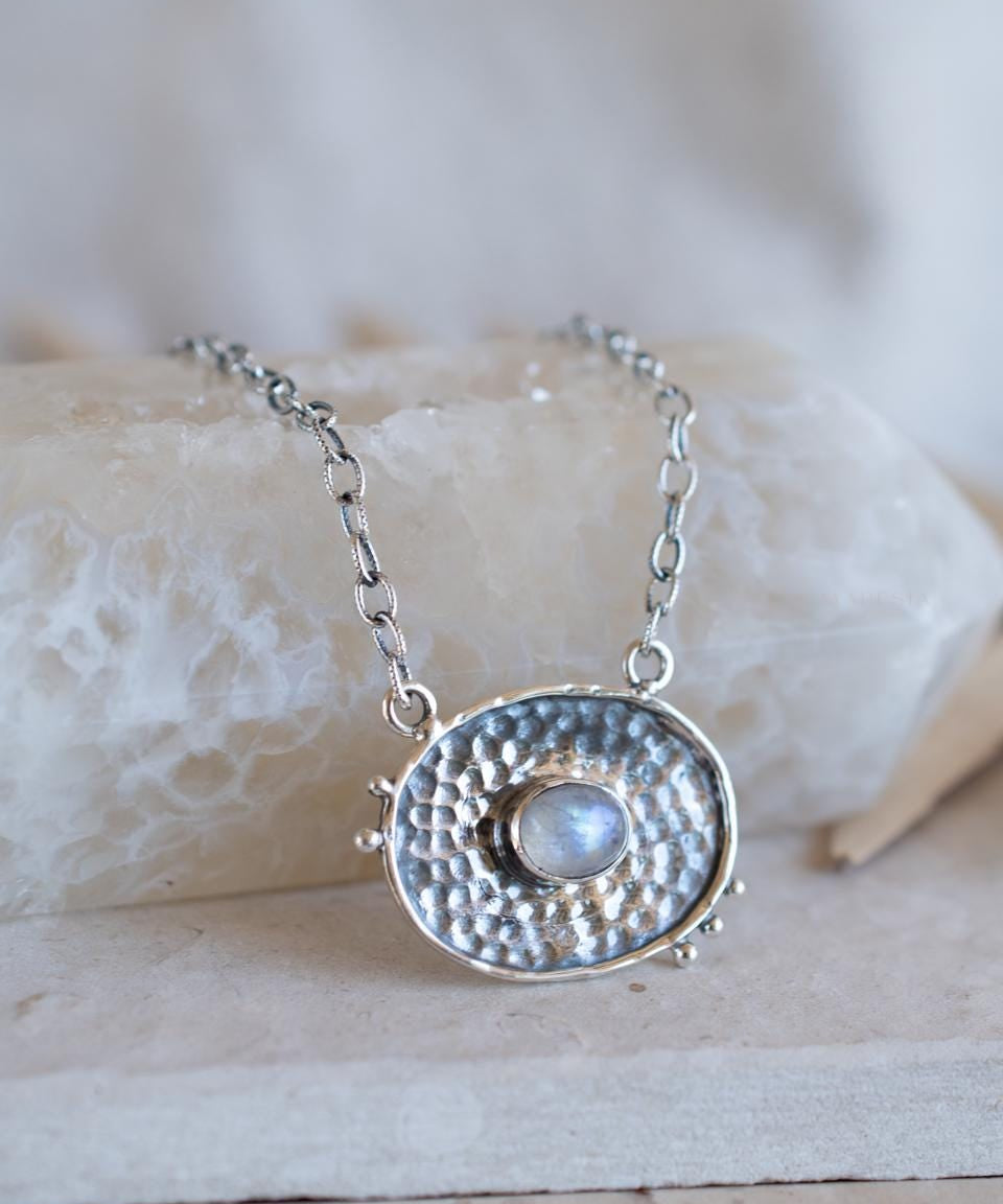 Moonstone Necklace ~ Sterling Silver 925 ~Jewelry ~ Statement ~ Handmade~ Chain~ ~Layered ~ MN160