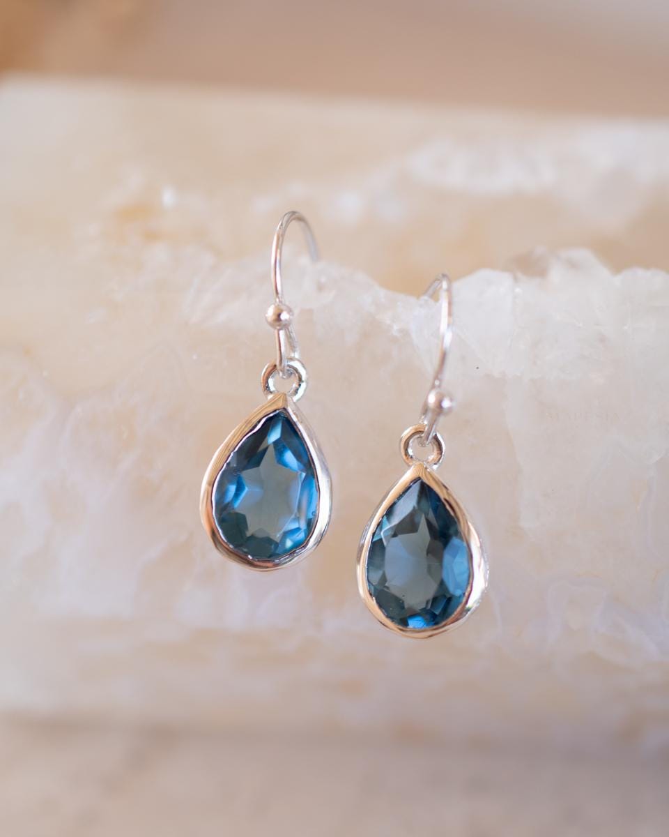Iolite hydro Tear Drop Earrings ~ Jewelry ~ 18k Gold Plated or Silver Plated~ Natural ~ Minimalist Everyday ~ Gift for Her ~ Boho ME198A