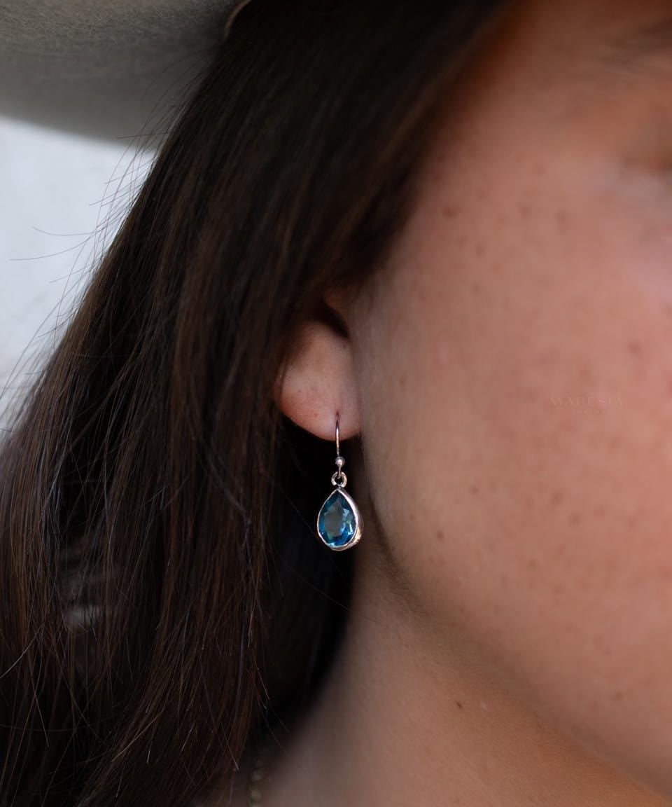 Iolite hydro Tear Drop Earrings ~ Jewelry ~ 18k Gold Plated or Silver Plated~ Natural ~ Minimalist Everyday ~ Gift for Her ~ Boho ME198A