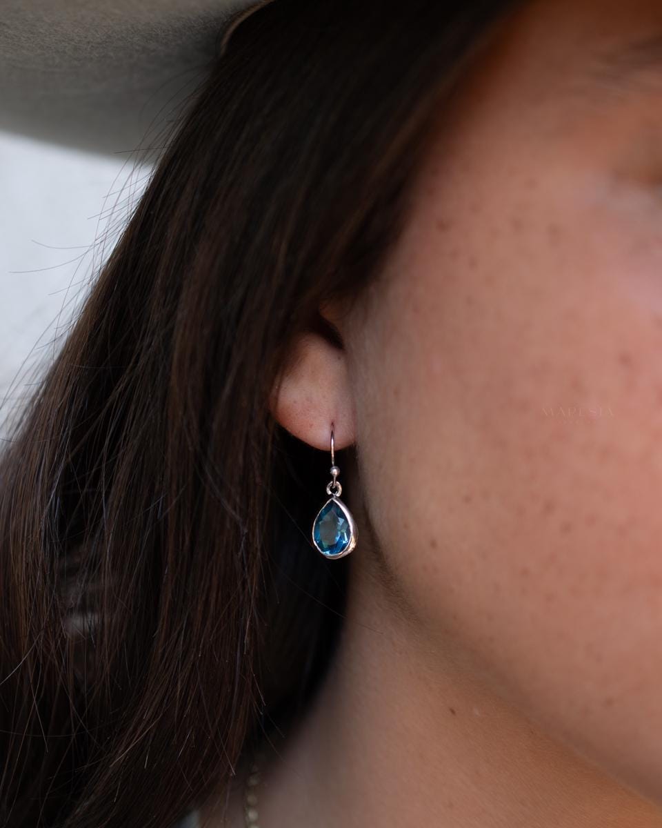 Iolite hydro Tear Drop Earrings ~ Jewelry ~ 18k Gold Plated or Silver Plated~ Natural ~ Minimalist Everyday ~ Gift for Her ~ Boho ME198A