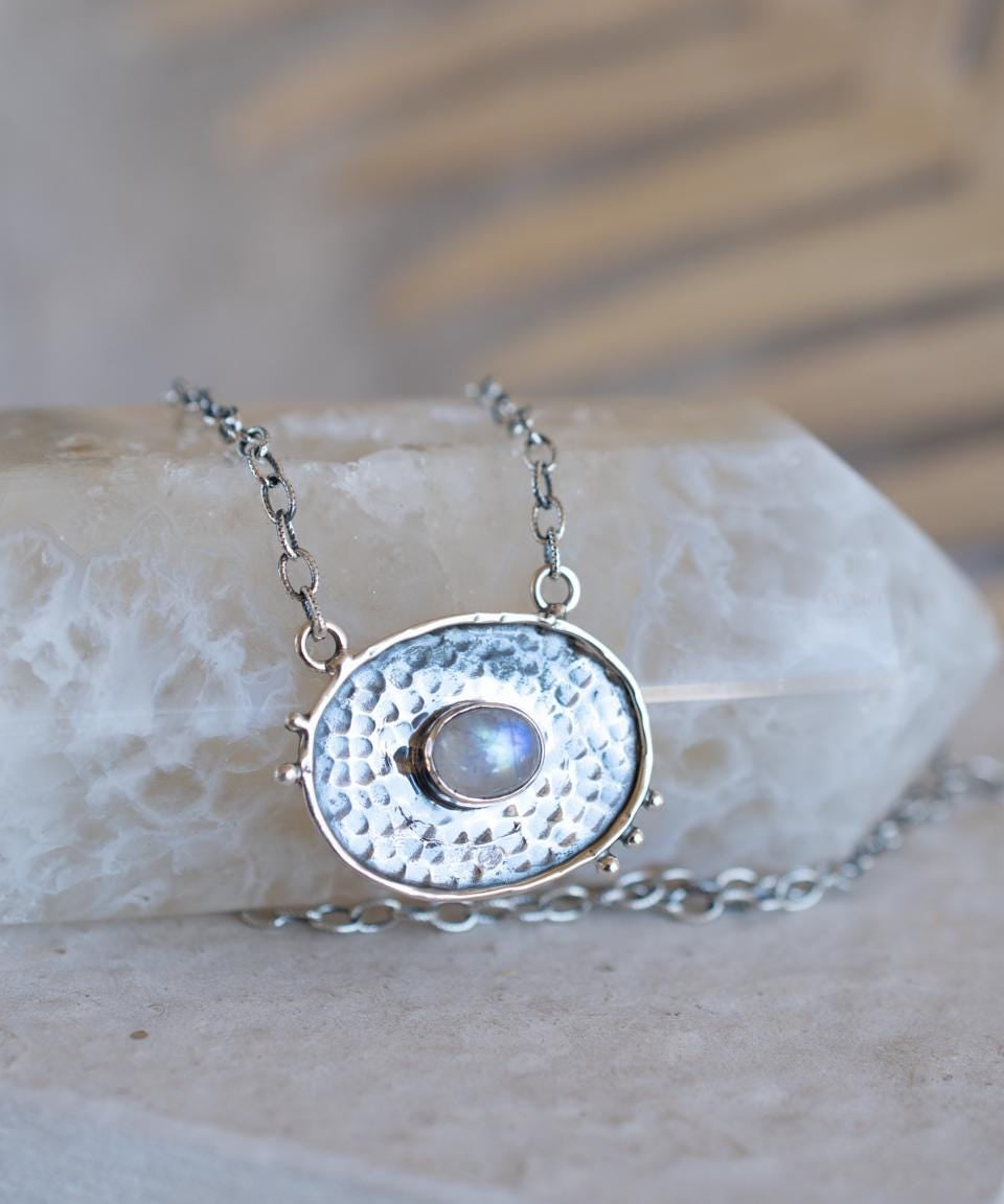 Moonstone Necklace ~ Sterling Silver 925 ~Jewelry ~ Statement ~ Handmade~ Chain~ ~Layered ~ MN160