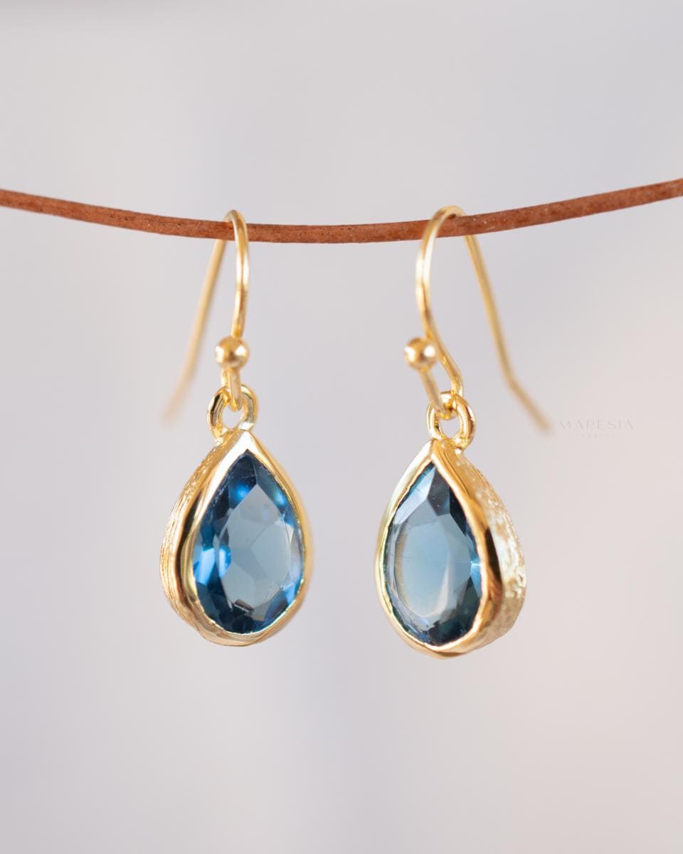 Iolite hydro Tear Drop Earrings ~ Jewelry ~ 18k Gold Plated or Silver Plated~ Natural ~ Minimalist Everyday ~ Gift for Her ~ Boho ME198A
