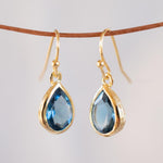 Iolite hydro Tear Drop Earrings ~ Jewelry ~ 18k Gold Plated or Silver Plated~ Natural ~ Minimalist Everyday ~ Gift for Her ~ Boho ME198A