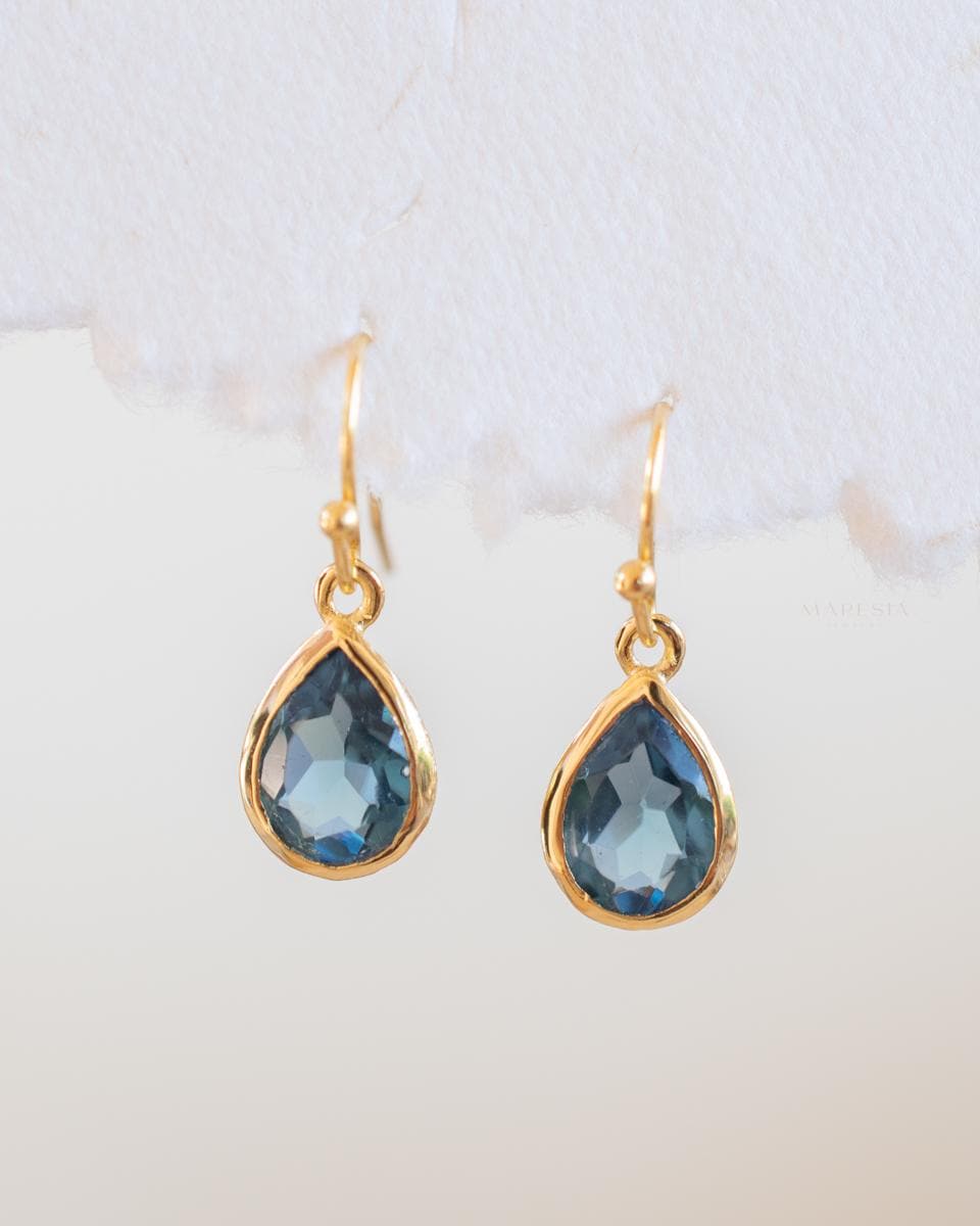 Iolite hydro Tear Drop Earrings ~ Jewelry ~ 18k Gold Plated or Silver Plated~ Natural ~ Minimalist Everyday ~ Gift for Her ~ Boho ME198A