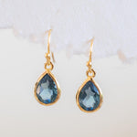 Iolite hydro Tear Drop Earrings ~ Jewelry ~ 18k Gold Plated or Silver Plated~ Natural ~ Minimalist Everyday ~ Gift for Her ~ Boho ME198A