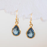 Iolite hydro Tear Drop Earrings ~ Jewelry ~ 18k Gold Plated or Silver Plated~ Natural ~ Minimalist Everyday ~ Gift for Her ~ Boho ME198A