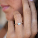 Dainty Blue Topaz Ring~ Sterling Silver 925 ~ Handmade ~ Gemstone ~ Minimalist ~ Hippie ~Bohemian~June Birthstone~MR375