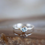 Dainty Blue Topaz Ring~ Sterling Silver 925 ~ Handmade ~ Gemstone ~ Minimalist ~ Hippie ~Bohemian~June Birthstone~MR375