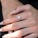 Moonstone & Cubic Zirconia Ring~ Sterling Silver 925 ~ Handmade ~ Gemstone ~ Hippie ~Bohemian~June Birthstone~MR209