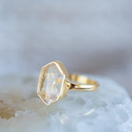Golden rutilated quartz ~ Gold Ring ~ Delicate ~ 18k Gold Plated ~ Handmade ~ Gemstone ~ Statement ~ Everyday ~ Hippie ~Bohemian~ MR362