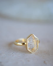 Golden rutilated quartz ~ Gold Ring ~ Delicate ~ 18k Gold Plated ~ Handmade ~ Gemstone ~ Statement ~ Everyday ~ Hippie ~Bohemian~ MR362