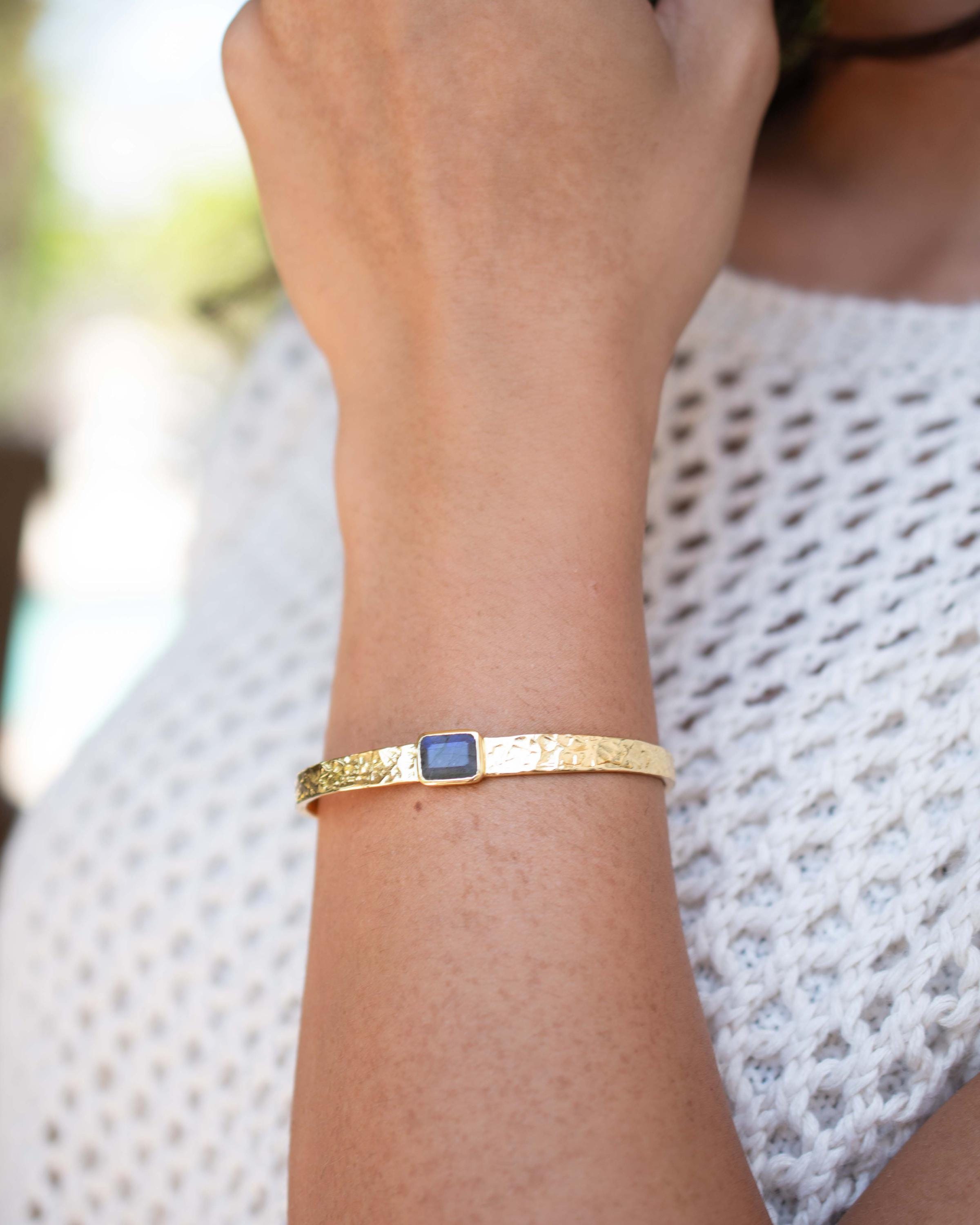 Labradorite Adjustable Bracelet ~ Gold Plated 18k ~ Handmade ~ Hippie ~Bohemian ~Jewelry ~Gemstone ~Body MB085
