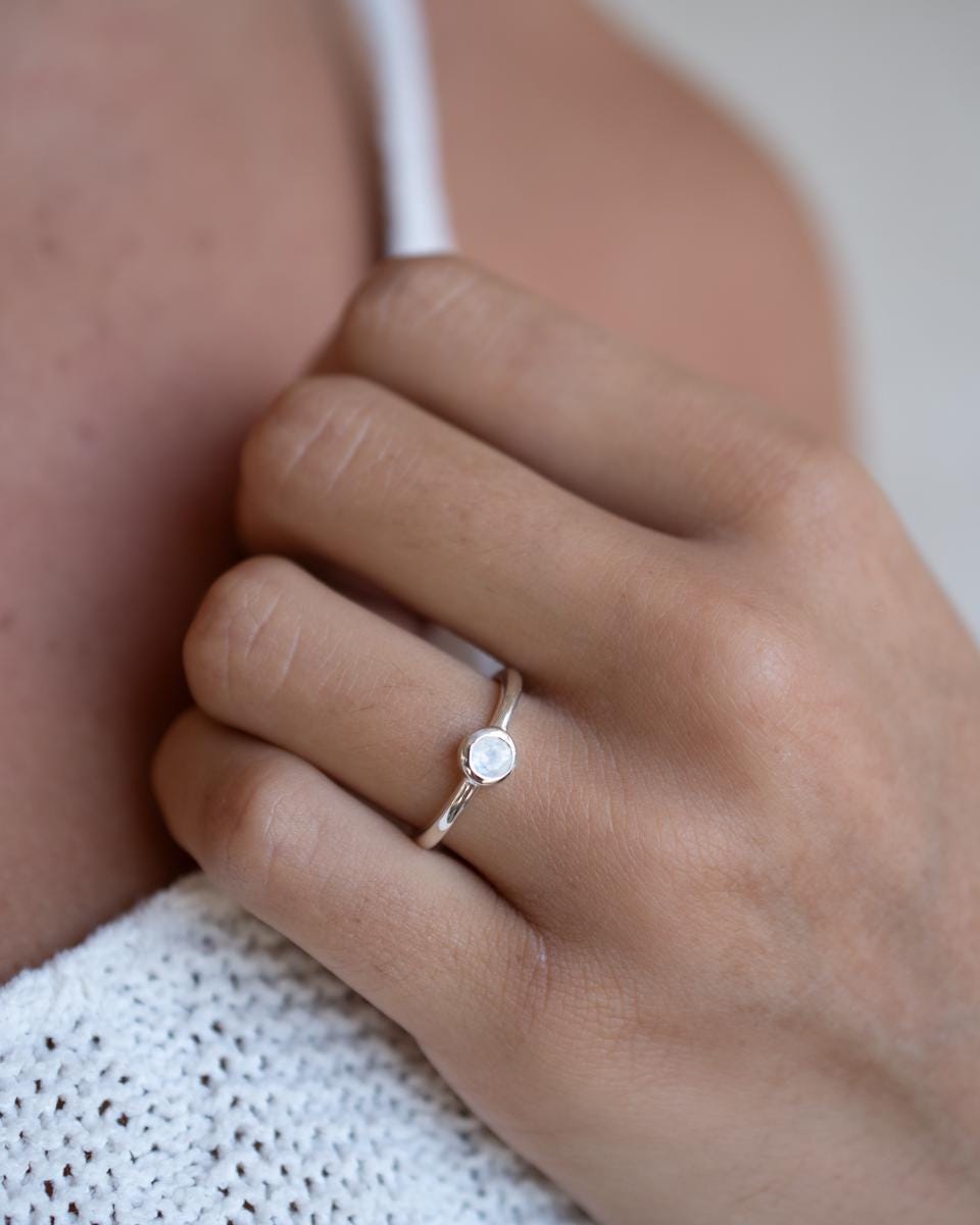 Moonstone Ring~ Sterling Silver 925 ~ Handmade ~ Gemstone ~ Hippie ~Bohemian~June Birthstone~MR374