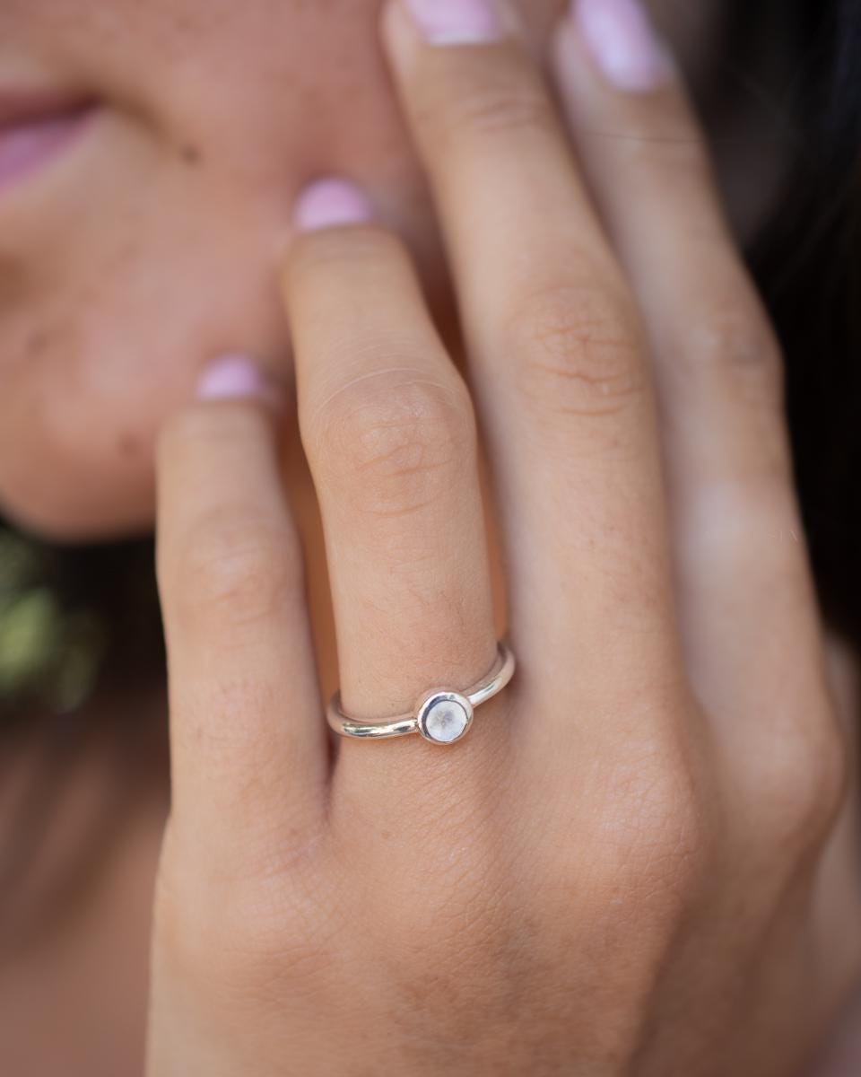 Dainty Blue Topaz Ring~ Sterling Silver 925 ~ Handmade ~ Gemstone ~ Minimalist ~ Hippie ~Bohemian~June Birthstone~MR375