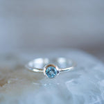 Dainty Blue Topaz Ring~ Sterling Silver 925 ~ Handmade ~ Gemstone ~ Minimalist ~ Hippie ~Bohemian~June Birthstone~MR375