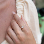 Moonstone & Cubic Zirconia Ring~ Sterling Silver 925 ~ Handmade ~ Gemstone ~ Hippie ~Bohemian~June Birthstone~MR209