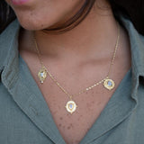 Moonstone Necklace ~ Charm ~ Gold plated 18k ~ Bohemian ~ Maximalist ~ MN202