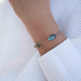 Labradorite Adjustable Bracelet ~ Silver Plated ~ Handmade ~Statement Hippie ~Bohemian ~Jewelry ~Gift For Her ~Gemstone ~Body MB038B