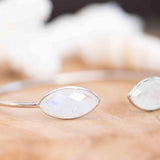 Moonstone Adjustable Bracelet ~ Siver Plated ~ Handmade ~Statement Hippie ~Bohemian ~Jewelry ~Gift For Her ~Gemstone ~Body MB039B