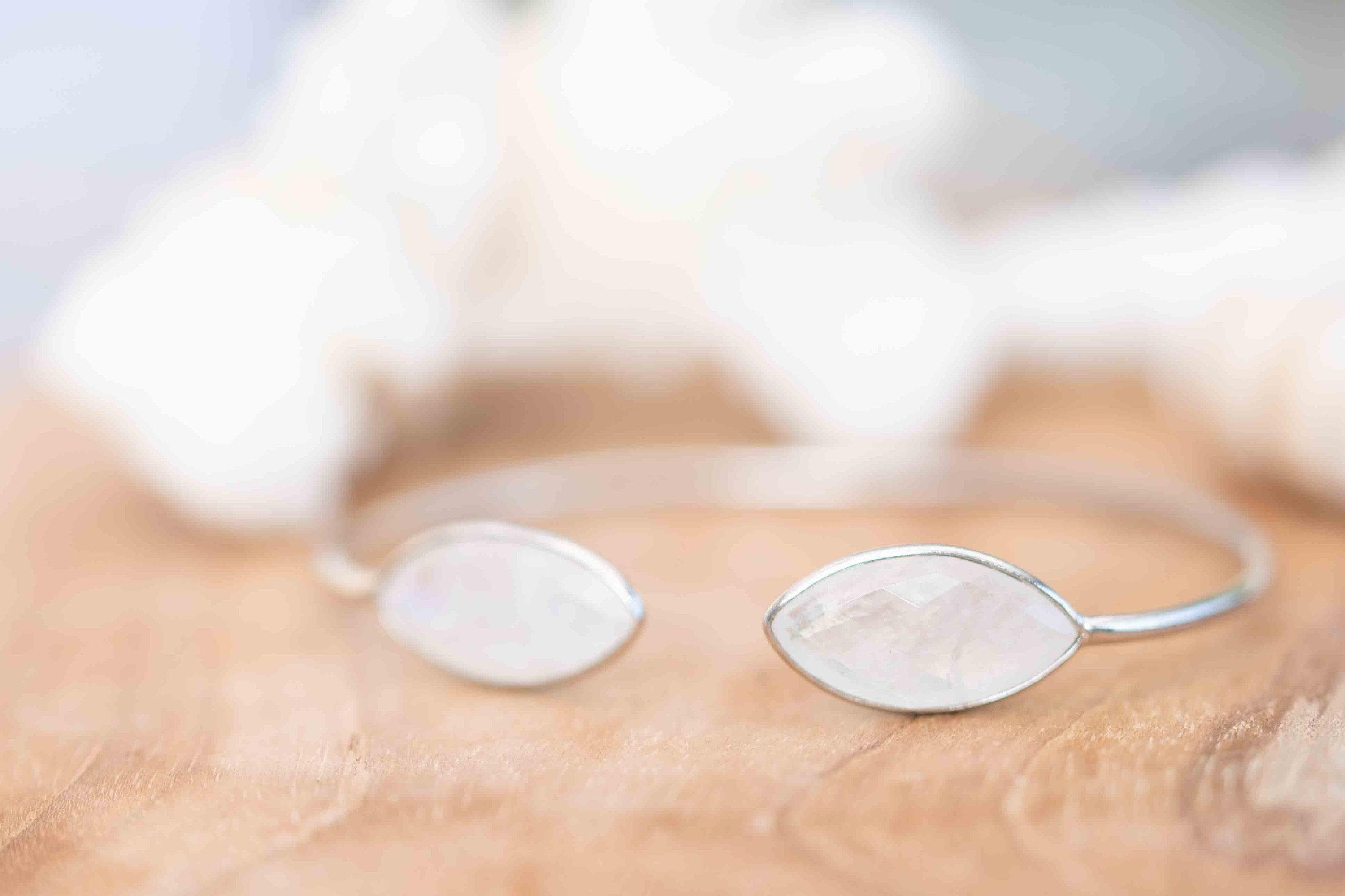 Moonstone Adjustable Bracelet ~ Siver Plated ~ Handmade ~Statement Hippie ~Bohemian ~Jewelry ~Gift For Her ~Gemstone ~Body MB039B