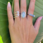 Moonstone ~ Triple Band ~ Sterling Silver 925 ~ Handmade ~ Gemstone ~ Statement ~ Everyday ~ Hippie ~Bohemian~June Birthstone ~ MR294