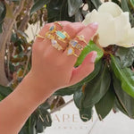 Moonstone Gold Ring ~ Delicate ~ 18k Gold Plated ~ Handmade ~ Gemstone~Statement ~Everyday~ Hippie~Bohemian~June Birthstone~Stackable MR336
