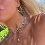 Labradorite Necklace ~ Gold Plated 18k ~Choker ~ Jewelry ~ Gift For Her ~ Minimalist~ Handmade~ Thin Chain~ Delicate ~Layered ~ MN140