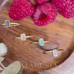 Moonstone Ring ~ Rectangular Stone ~ 18k Gold Plated ~ Jewelry ~ Handmade ~ Stackable ~ Boho ~ MR319