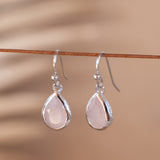 Ariel Earrings ~ Rose Quartz ~ 18k Gold Plated or Silver Plated ~ ME190
