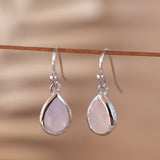 Ariel Earrings ~ Rose Quartz ~ 18k Gold Plated or Silver Plated ~ ME190