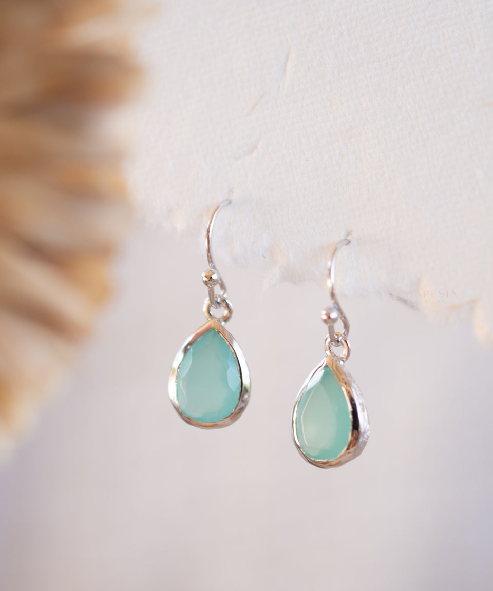 Ariel Earrings ~ Aqua Chalcedony ~ 18k Gold Plated or Silver Plated ~ ME191 - Maresia Jewelry