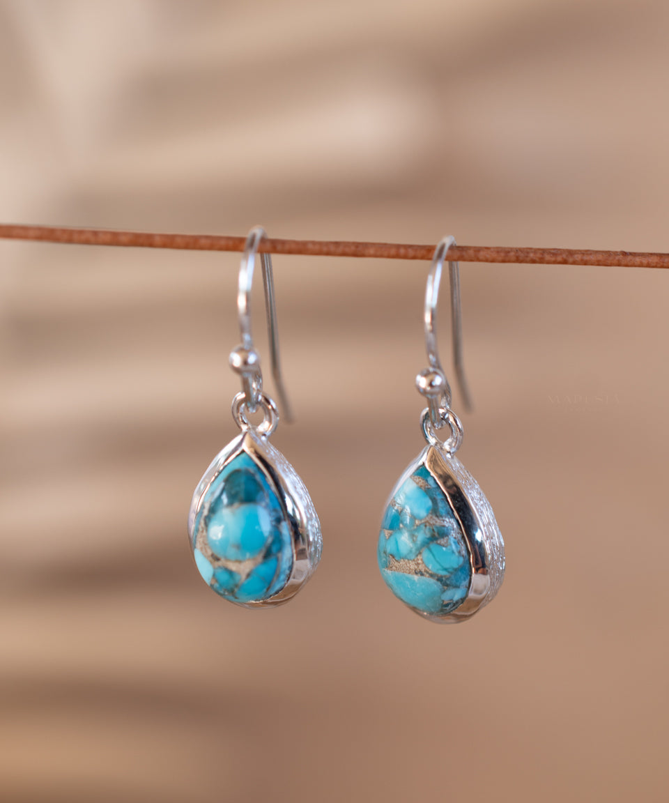 Ariel Earrings ~ Copper Turquoise ~ 18k Gold Plated or Silver Plated ~ ME189 - Maresia Jewelry