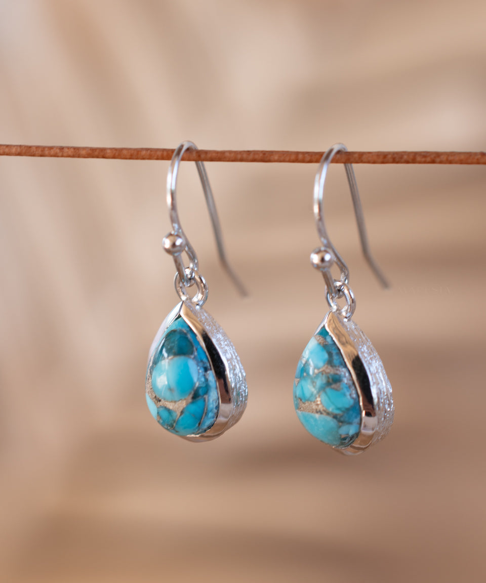 Ariel Earrings ~ Copper Turquoise ~ 18k Gold Plated or Silver Plated ~ ME189 - Maresia Jewelry