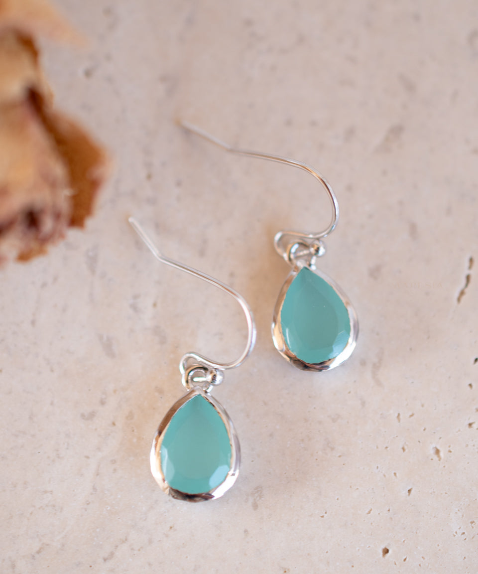 Ariel Earrings ~ Aqua Chalcedony ~ 18k Gold Plated or Silver Plated ~ ME191 - Maresia Jewelry