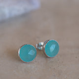 Jamy Earrings ~ Aqua Chalcedony Earrings ~ 18k Gold Plated or Silver Plated~ ME179