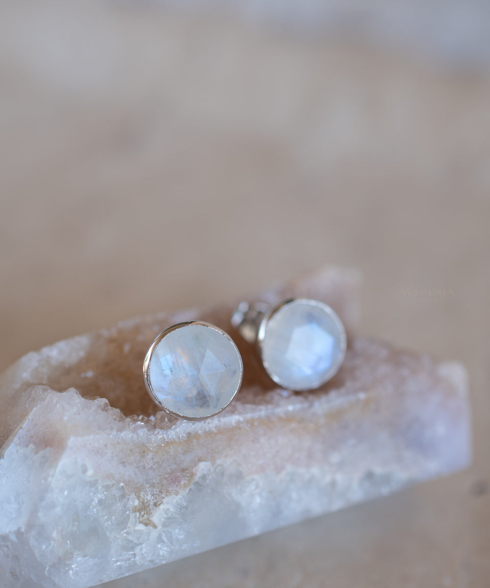 Jamy Earrings ~ Moonstone ~ 18k Gold Plated or Silver Plated ~ ME176