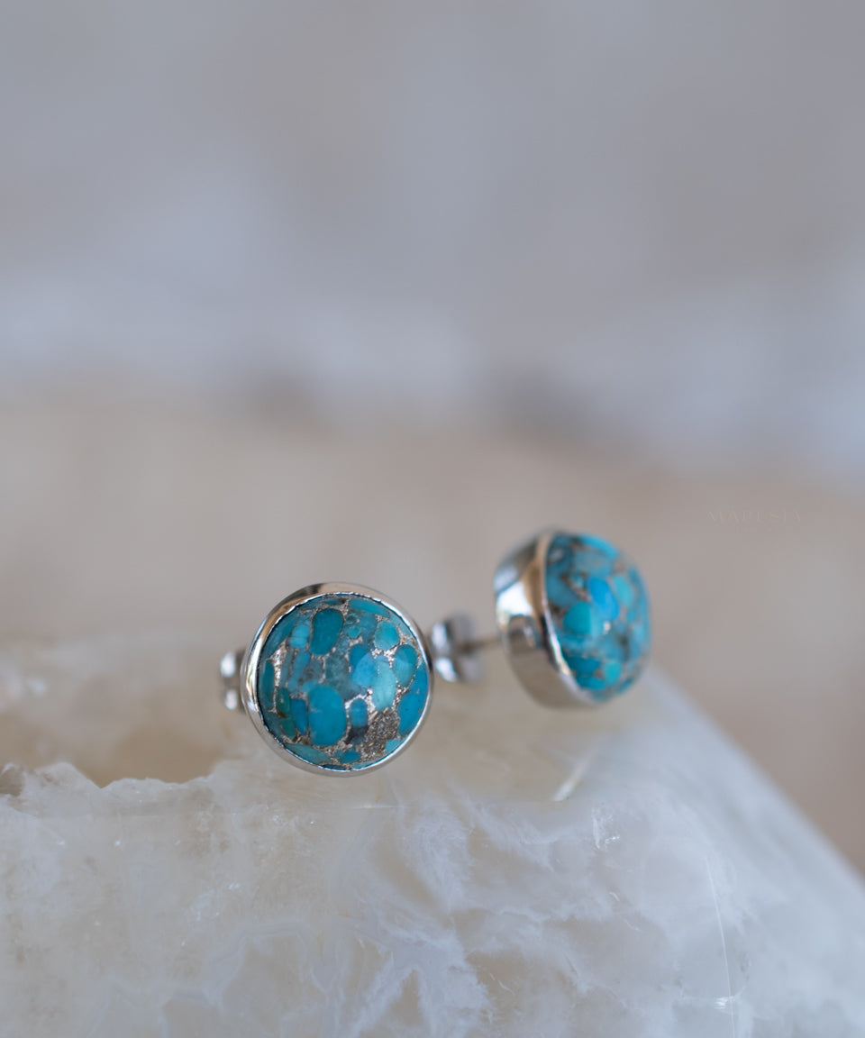 Jamy Earrings ~ Copper Turquoise ~ 18k Gold Plated or Silver Plated ~ ME177