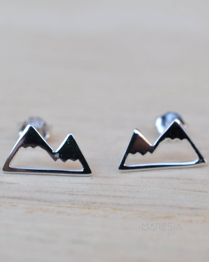 Mountains Stud Earrings ~ Sterling Silver 925 ~ SME085