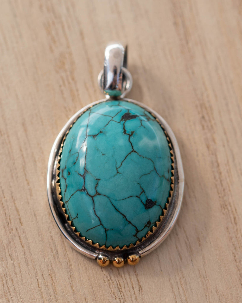 Turquoise Pendant ~ Sterling Silver 925 ~ MP001