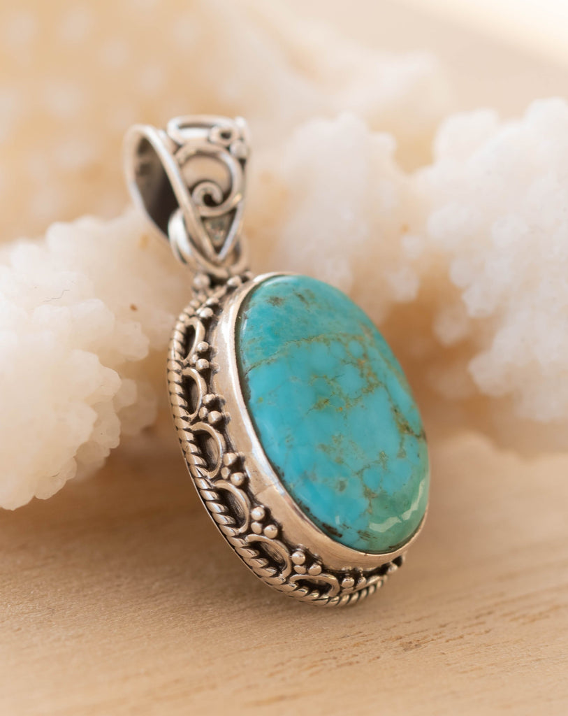Turquoise Pendant ~ Sterling Silver 925 SMP045
