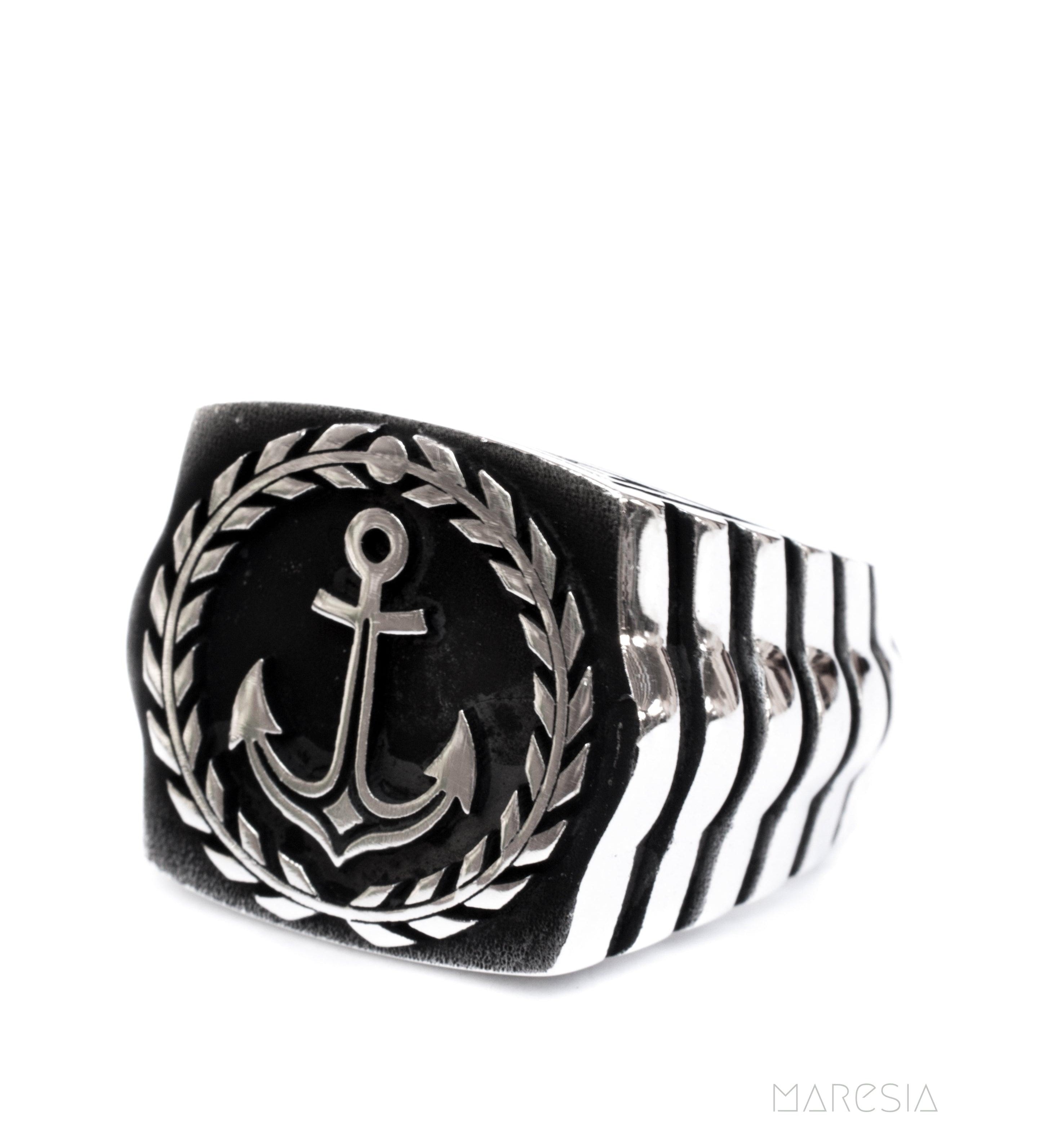 Anchor Men's Ring ~ Sterling Silver 925 ~ - Maresia Jewelry