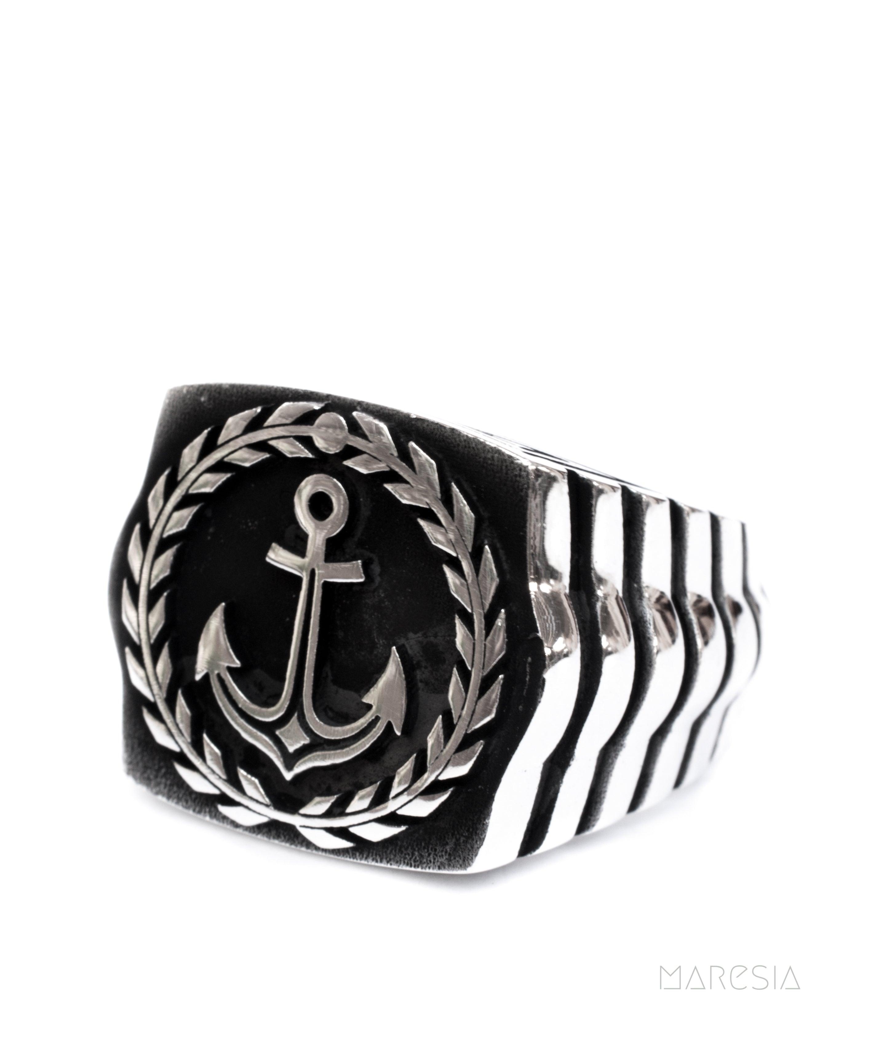 Anchor Men's Ring ~ Sterling Silver 925 ~ - Maresia Jewelry