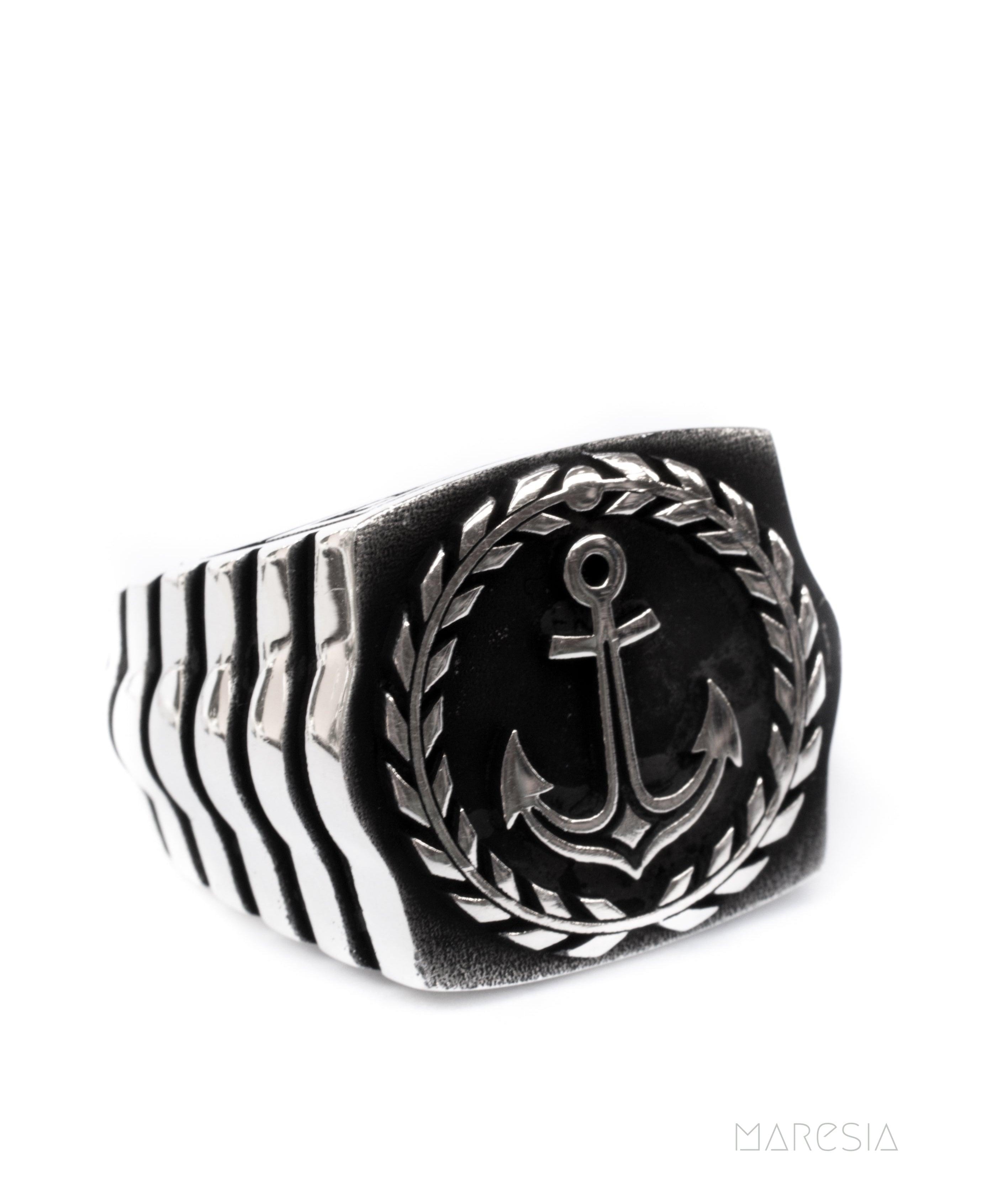 Anchor Men's Ring ~ Sterling Silver 925 ~ - Maresia Jewelry